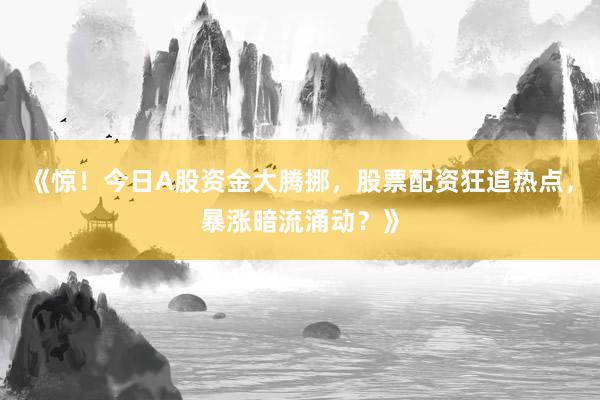 《惊！今日A股资金大腾挪，股票配资狂追热点，暴涨暗流涌动？》